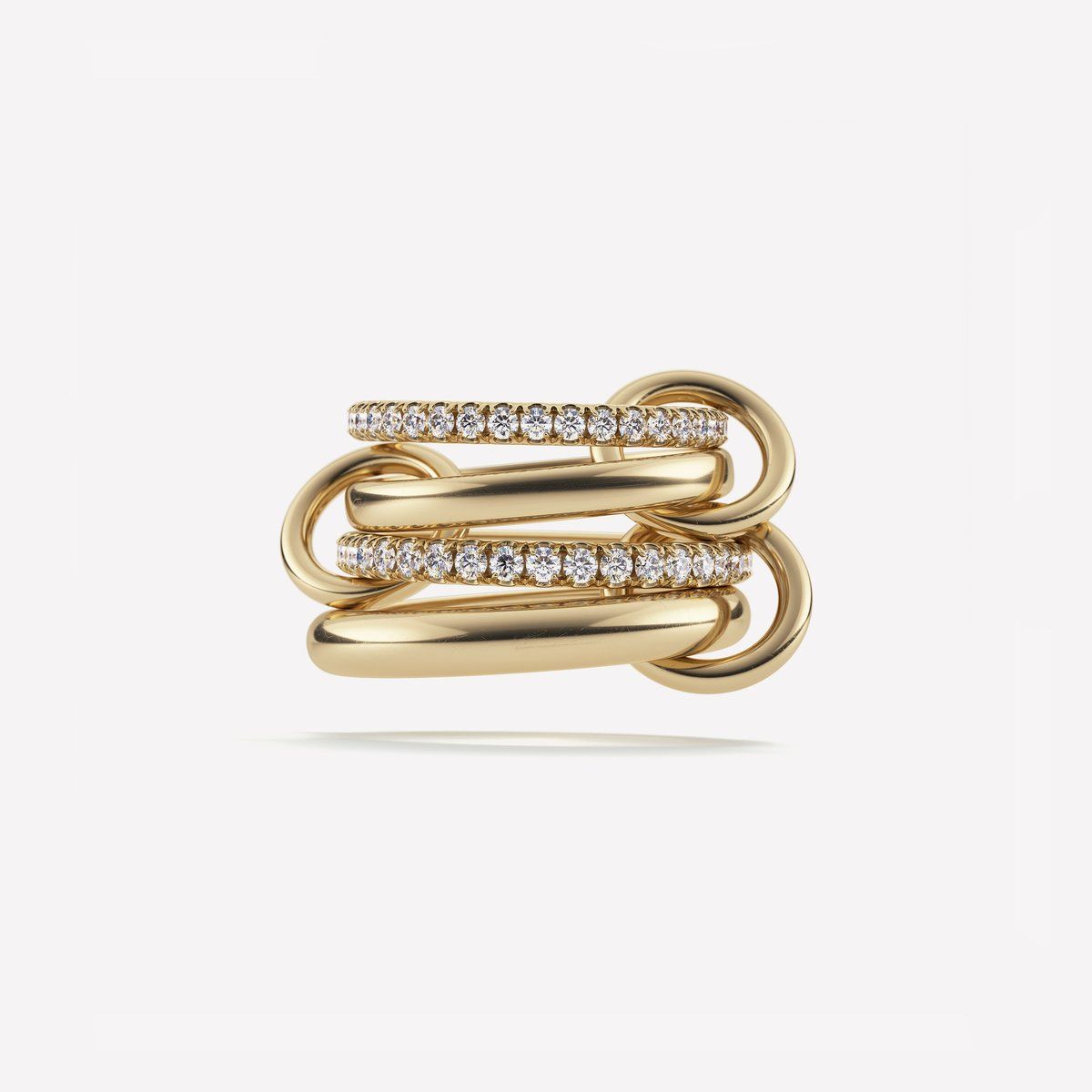 Crystal Layered Gold Plated Ring