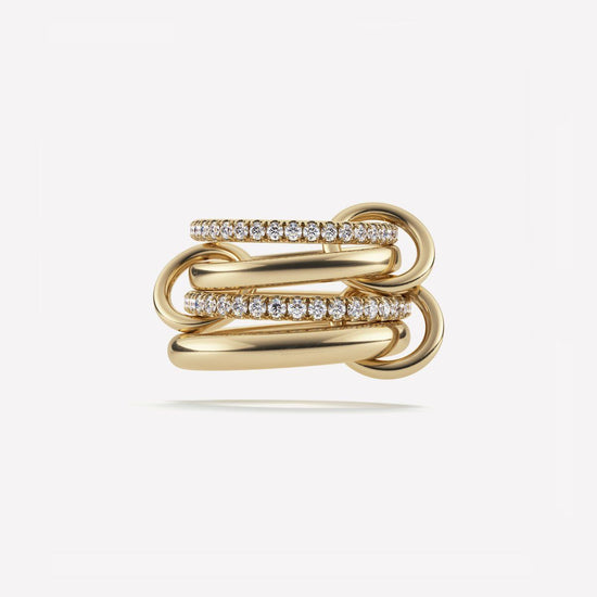 Crystal Layered Gold Plated Ring