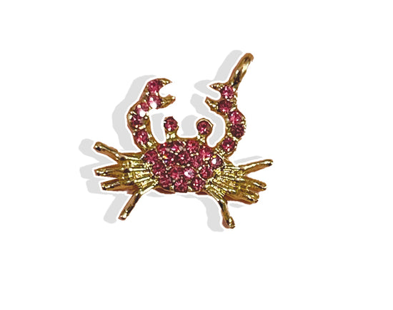 Crystal Crab- Gold Plated Charm