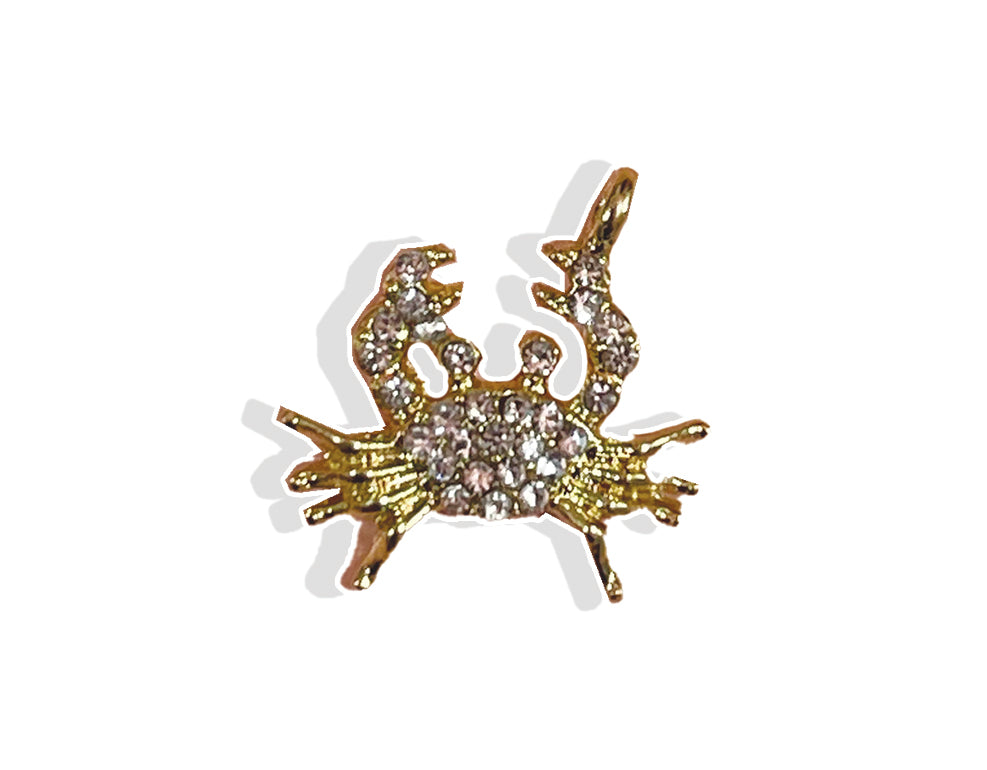 Crystal Crab- Gold Plated Charm