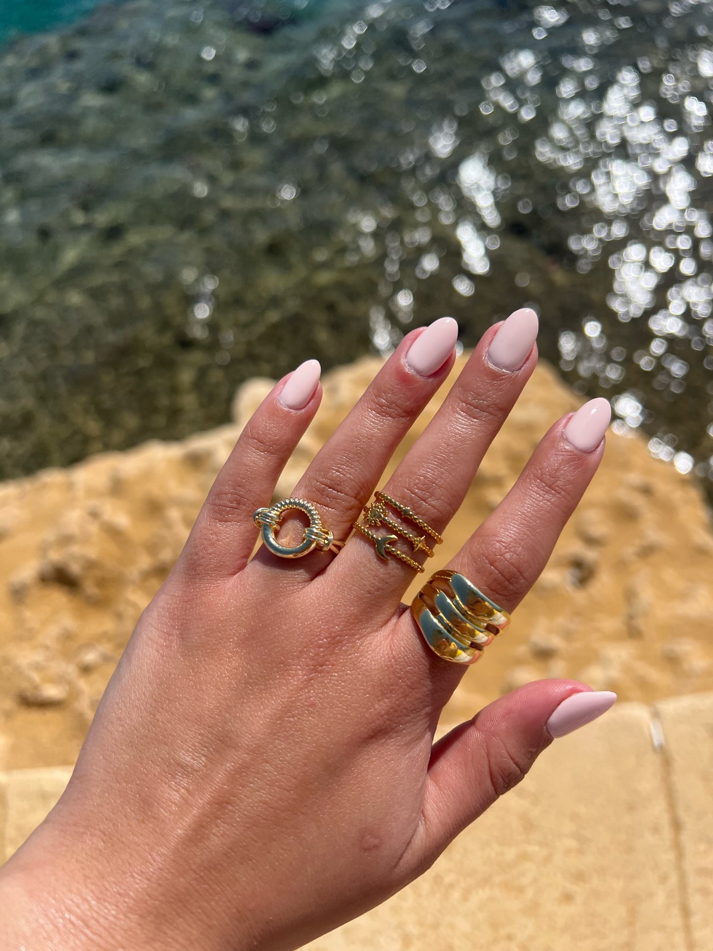 Layered Celestial Ring (Gold Plated)