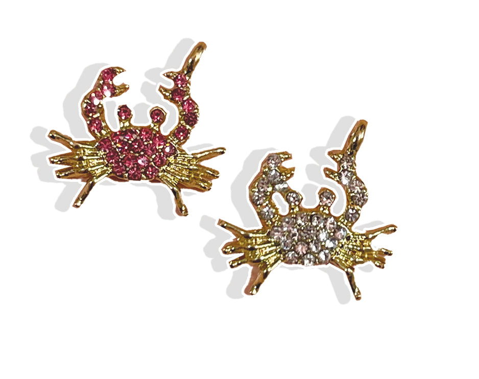 Crystal Crab- Gold Plated Charm