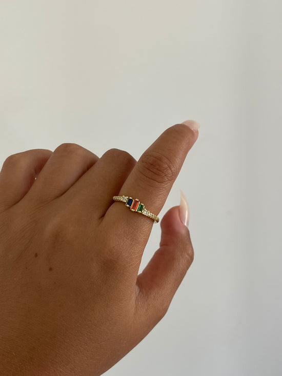 Colorful Dainty Ring (Gold Plated)