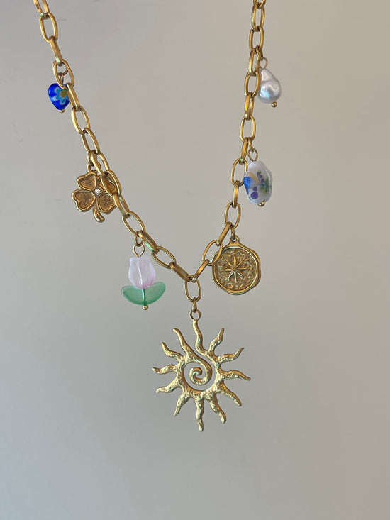 Sunlight Charm Necklace- Stainless Steel