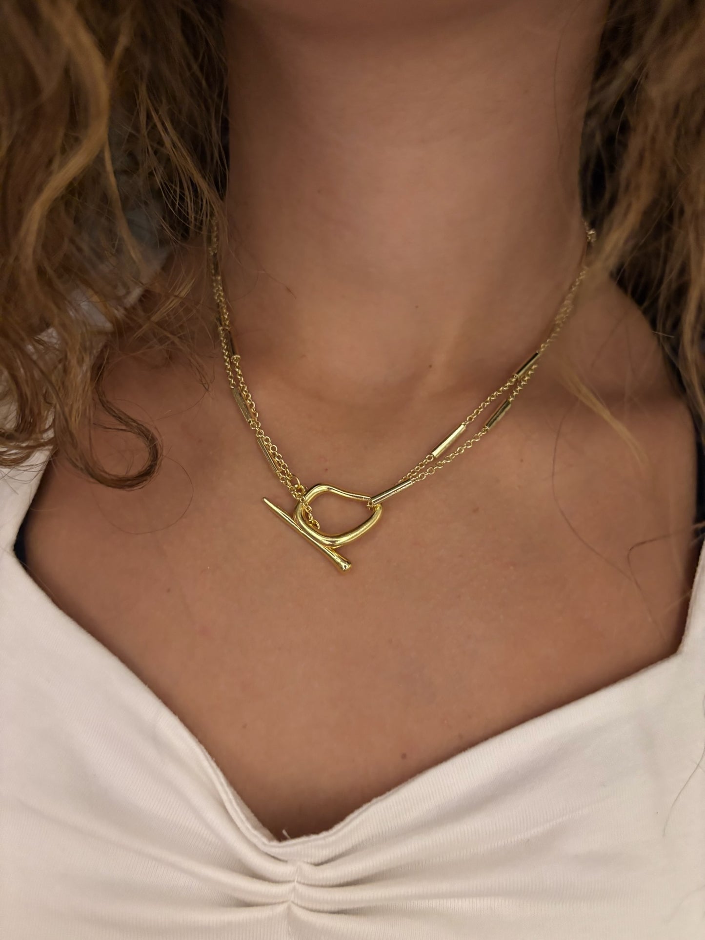 versatile drop necklace (gold plated)