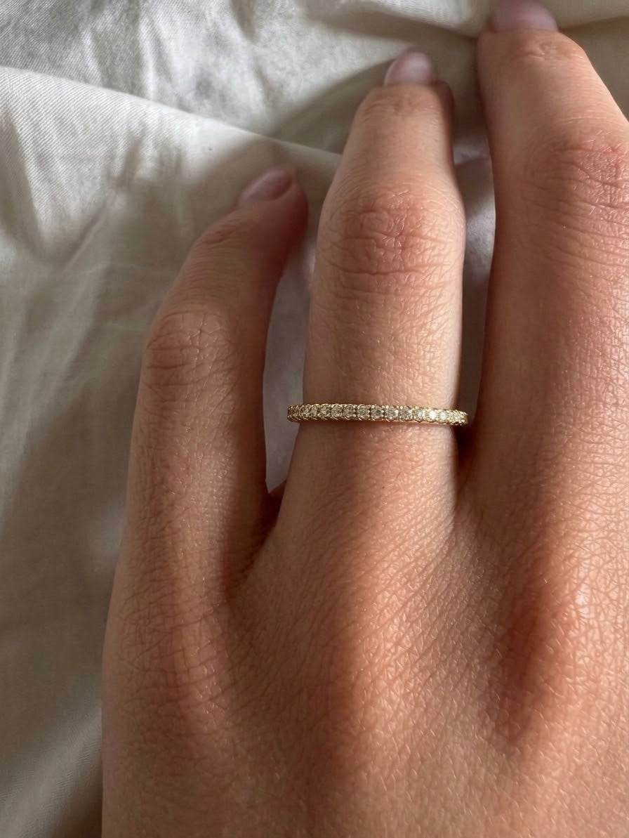 thin crystal ring (gold plated)