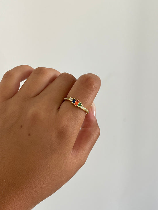 Colorful Dainty Ring (Gold Plated)