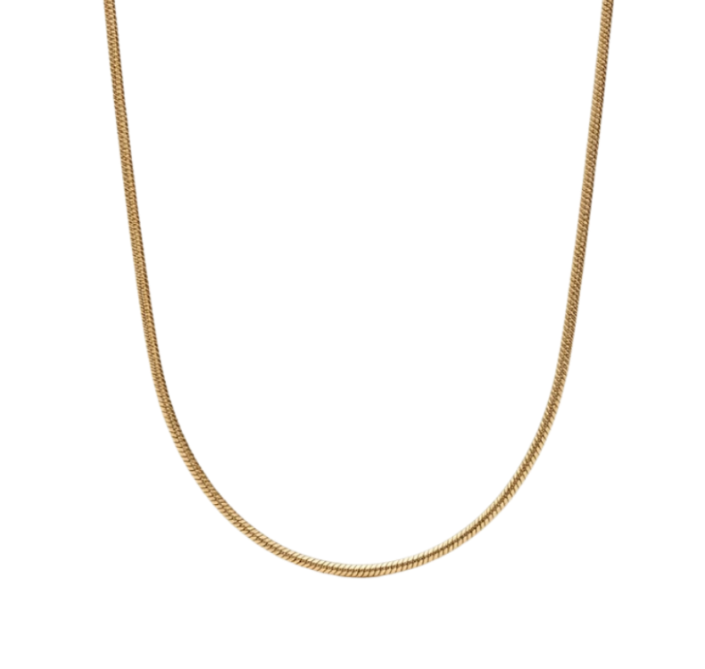 Thin Snake Necklace (Stainless Steel) (Charm Base)