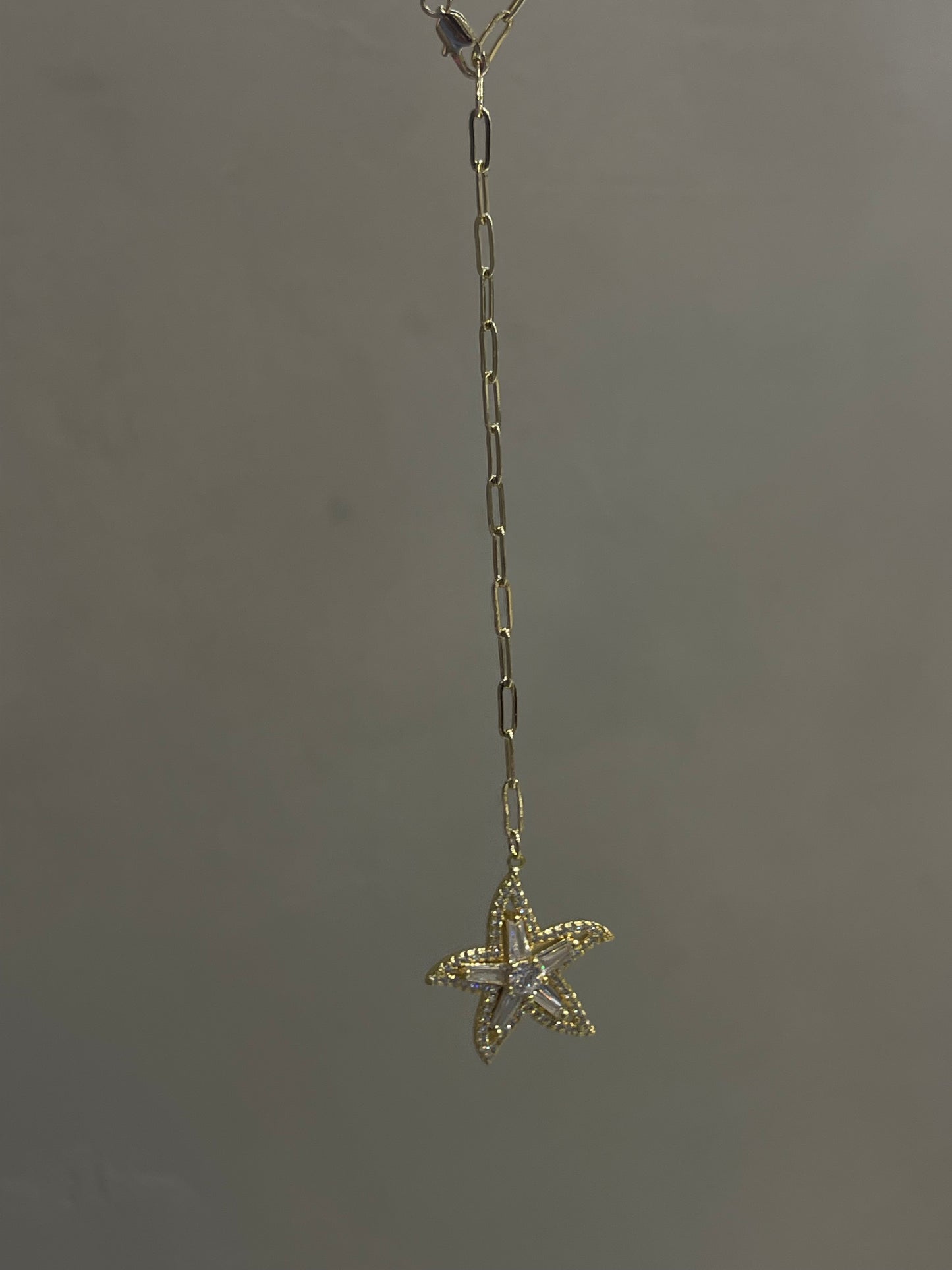 Crystal Starfish Statement Charm- Gold Plated