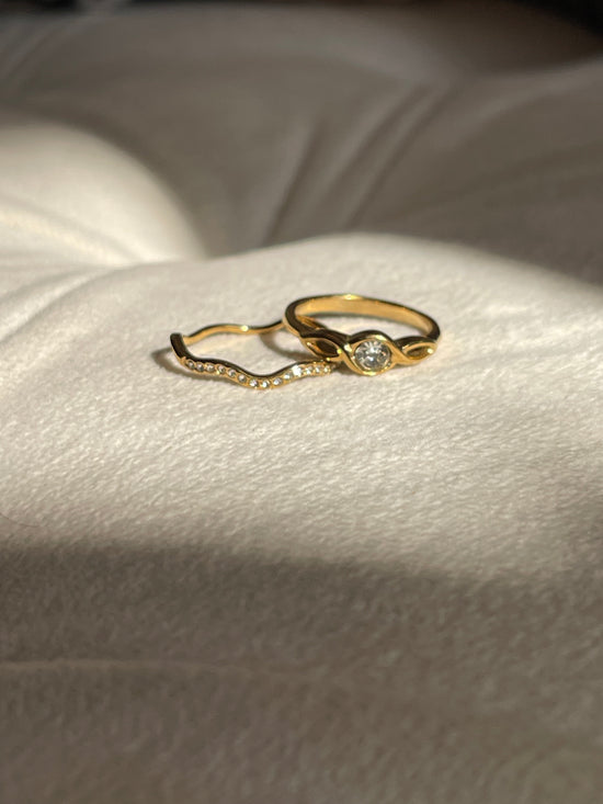 Dainty Crystal Minimal Ring- Stainless Steel