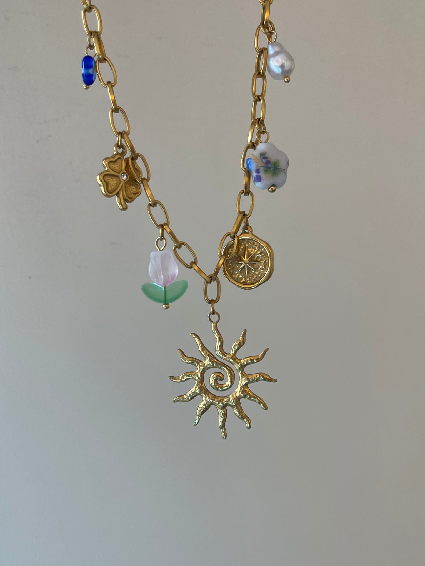 Sunlight Charm Necklace- Stainless Steel