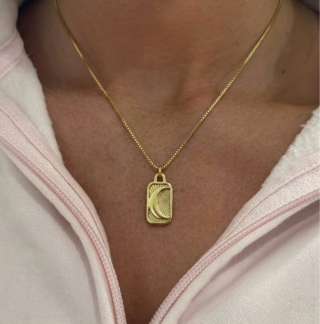 Moon Frame Necklace (Stainless Steel)