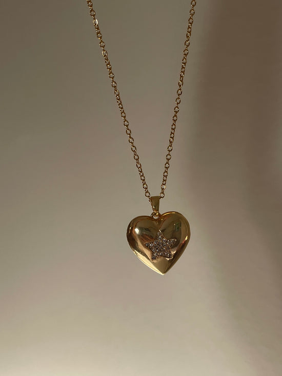 Heart Locket Necklace - Star Edition (Stainless Steel)