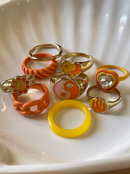 Chunky Citrus Ring Set