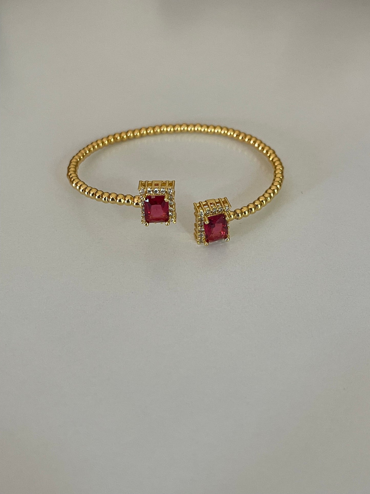 Colorful Crystal Cuff Bracelet (Gold Plated)