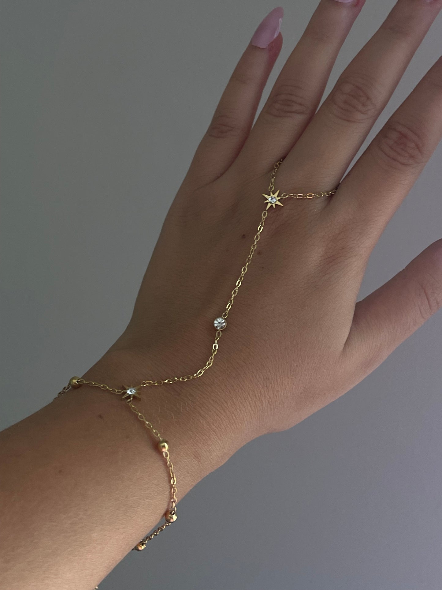 Crystal Star Hand Chain (Stainless Steel)