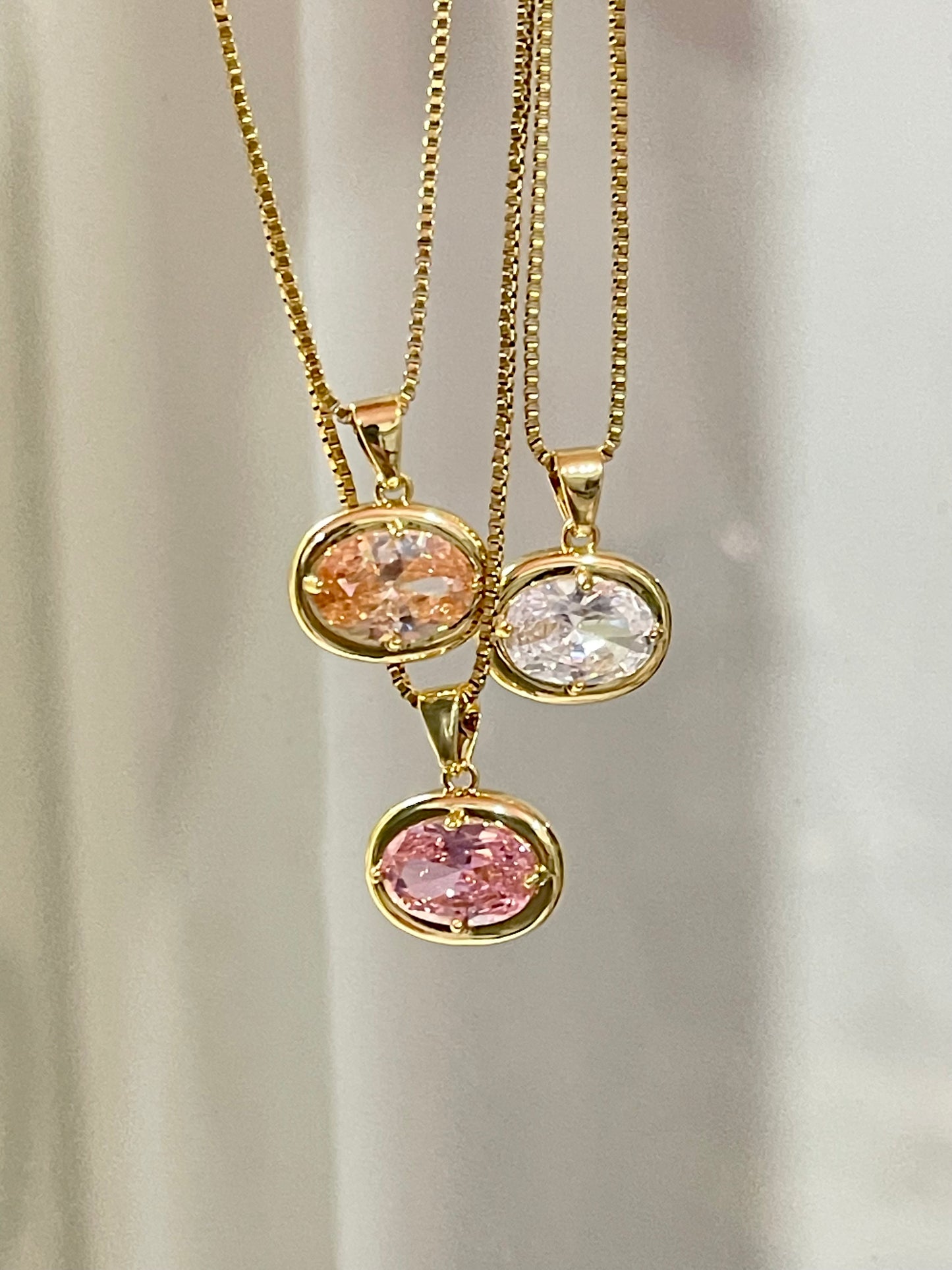 Matching Gemstone Necklace- Stainless Steel