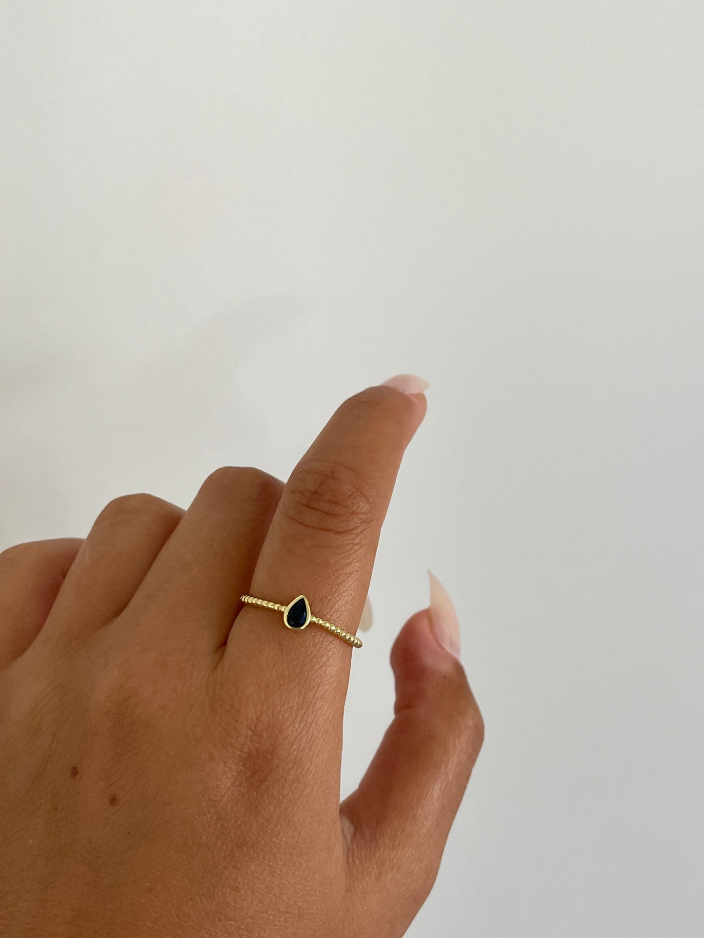 Dainty Navy Gold Plated Ring