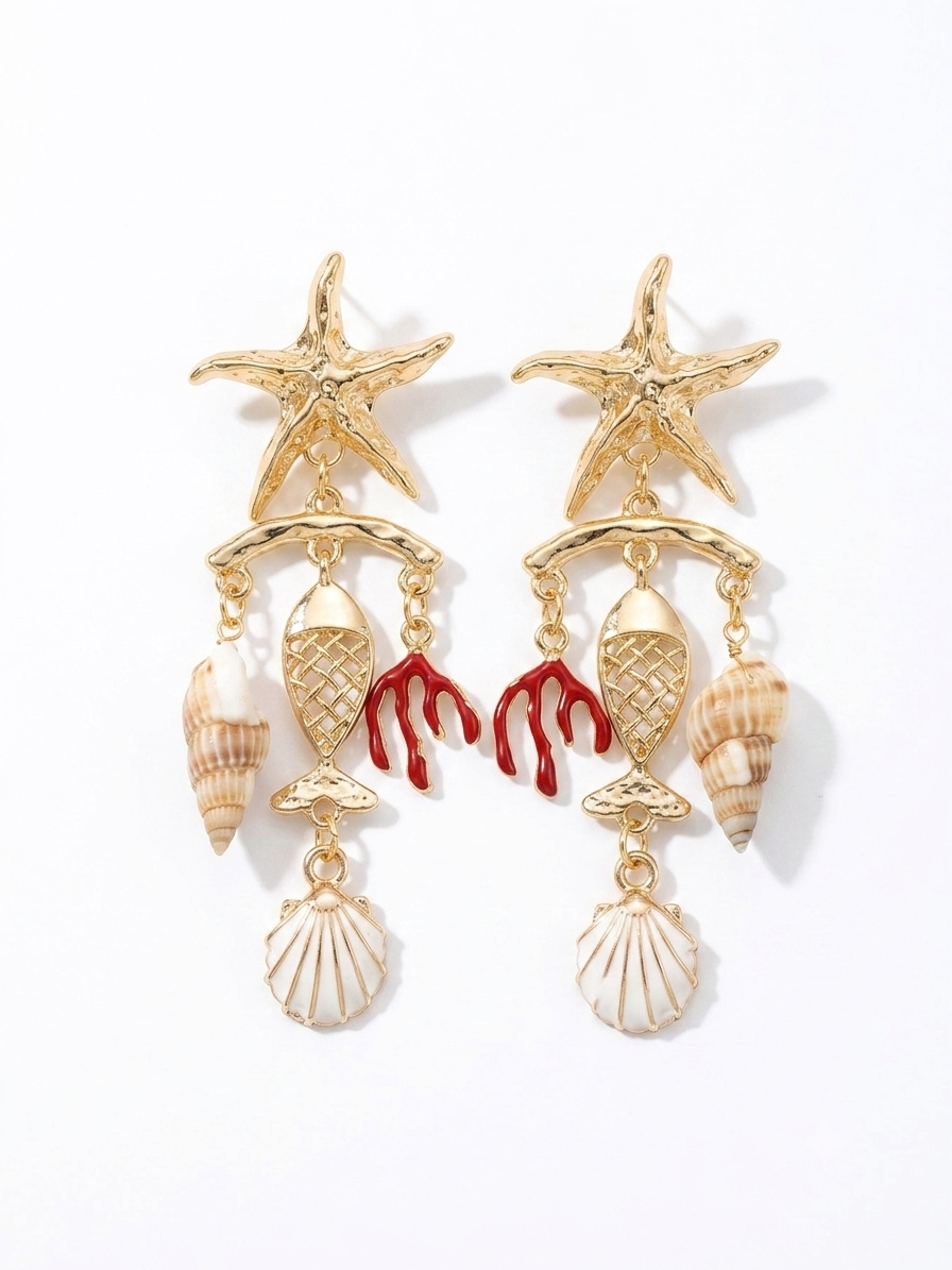 Summer Shells Dangle Earrings 2.0