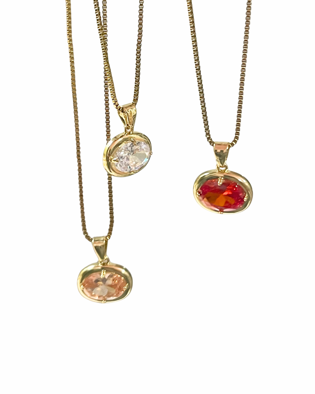 Matching Gemstone Necklace- Stainless Steel