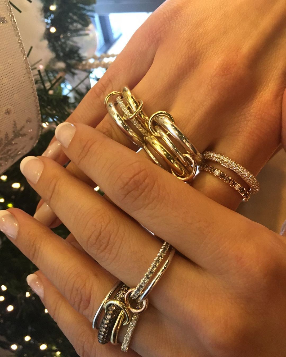 Crystal Layered Gold Plated Ring