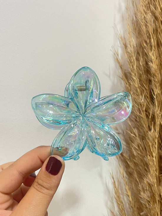 Transparent Hawaiian Flower Claw Clip