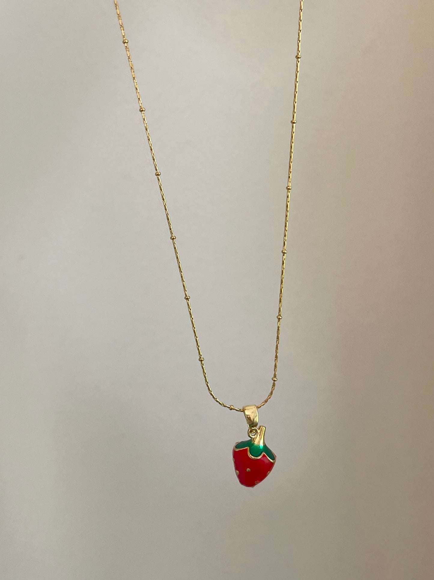 Dainty Strawberry Necklace 2.0 (Stainless Steel)