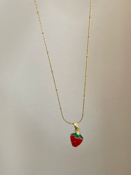 Dainty Strawberry Necklace 2.0 (Stainless Steel)