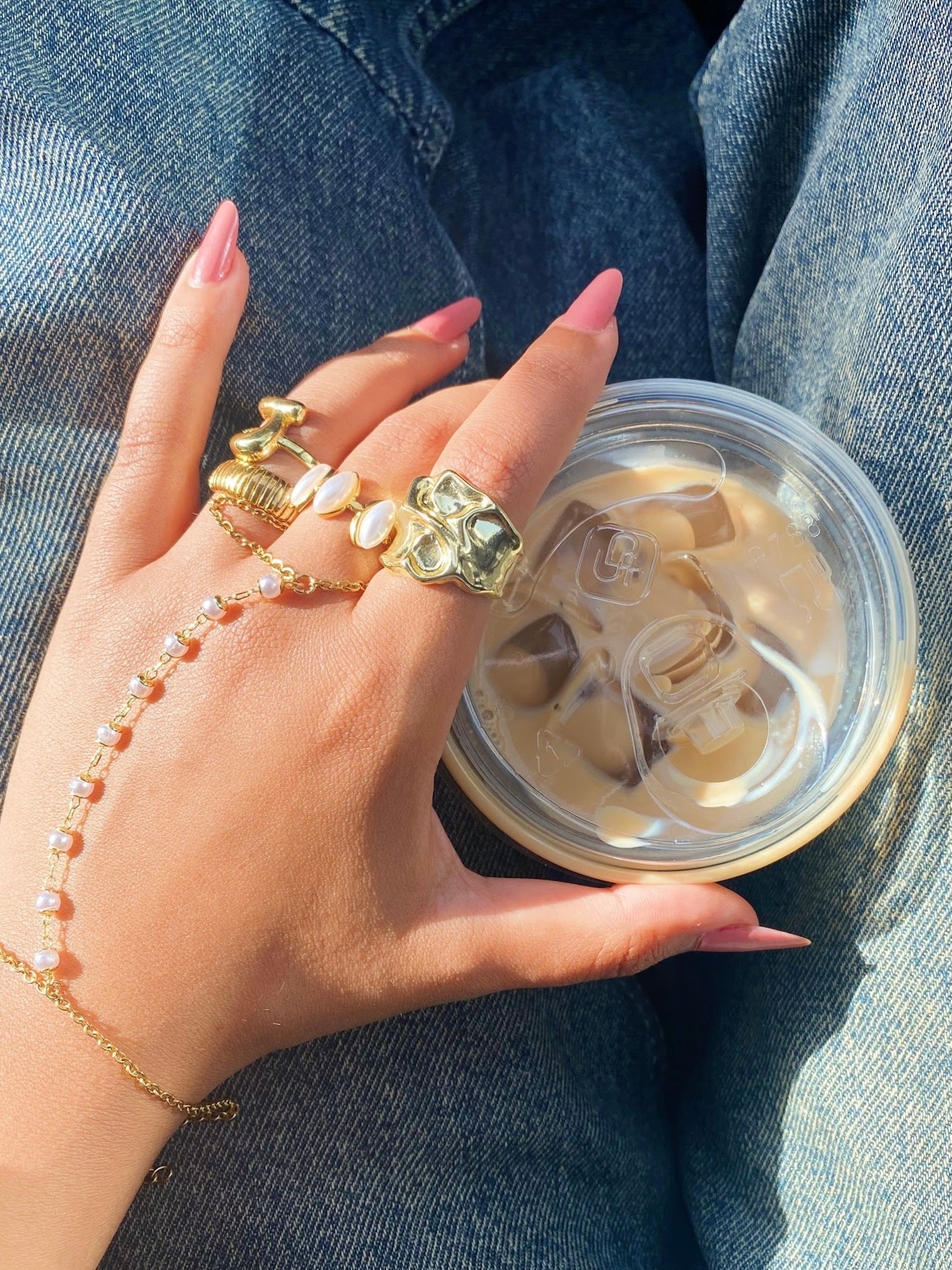 Dainty Pearls Hand Chain