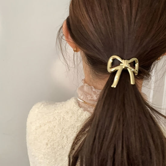 Bow Gold Hair Tie