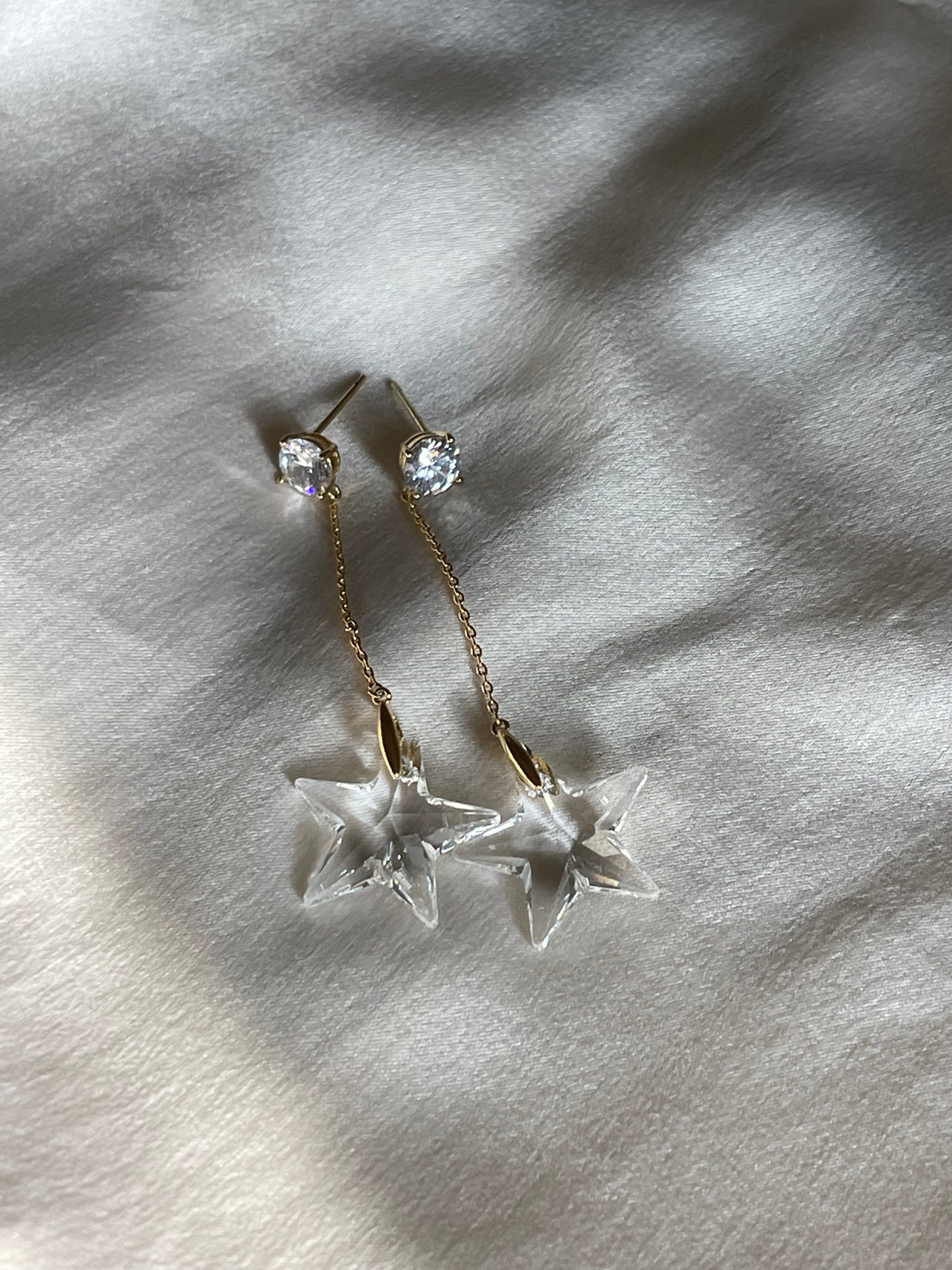 Crystal Star Dangle Earrings