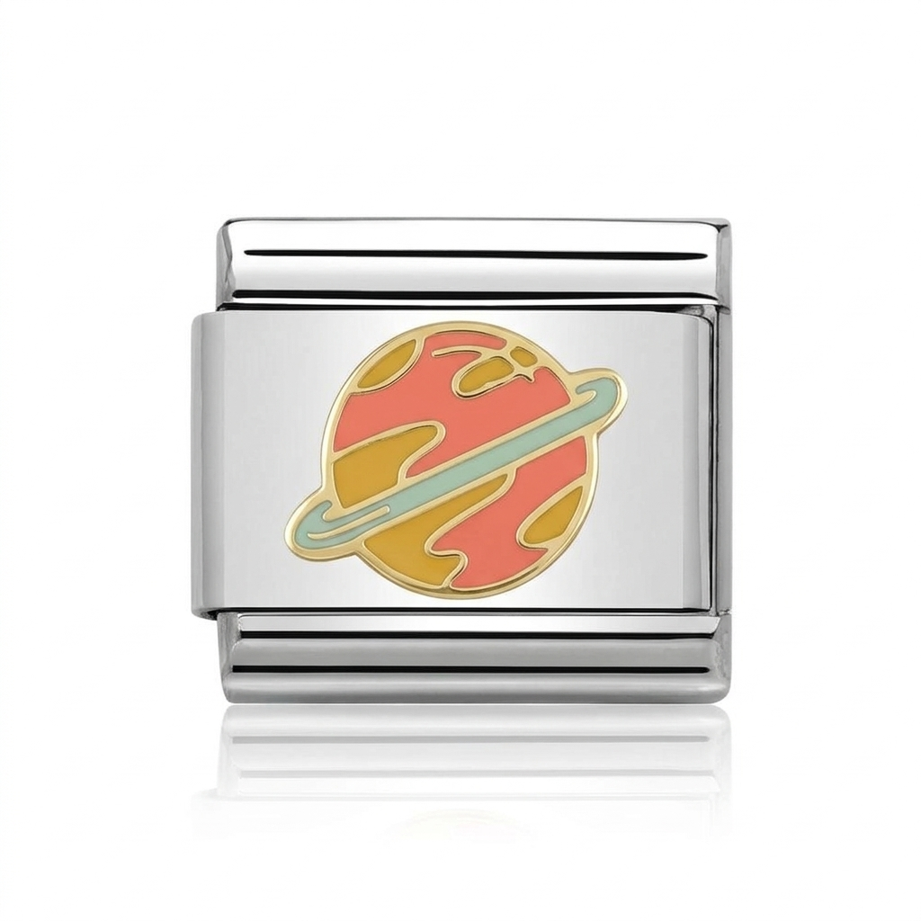 Saturn - Silver Italian Charm