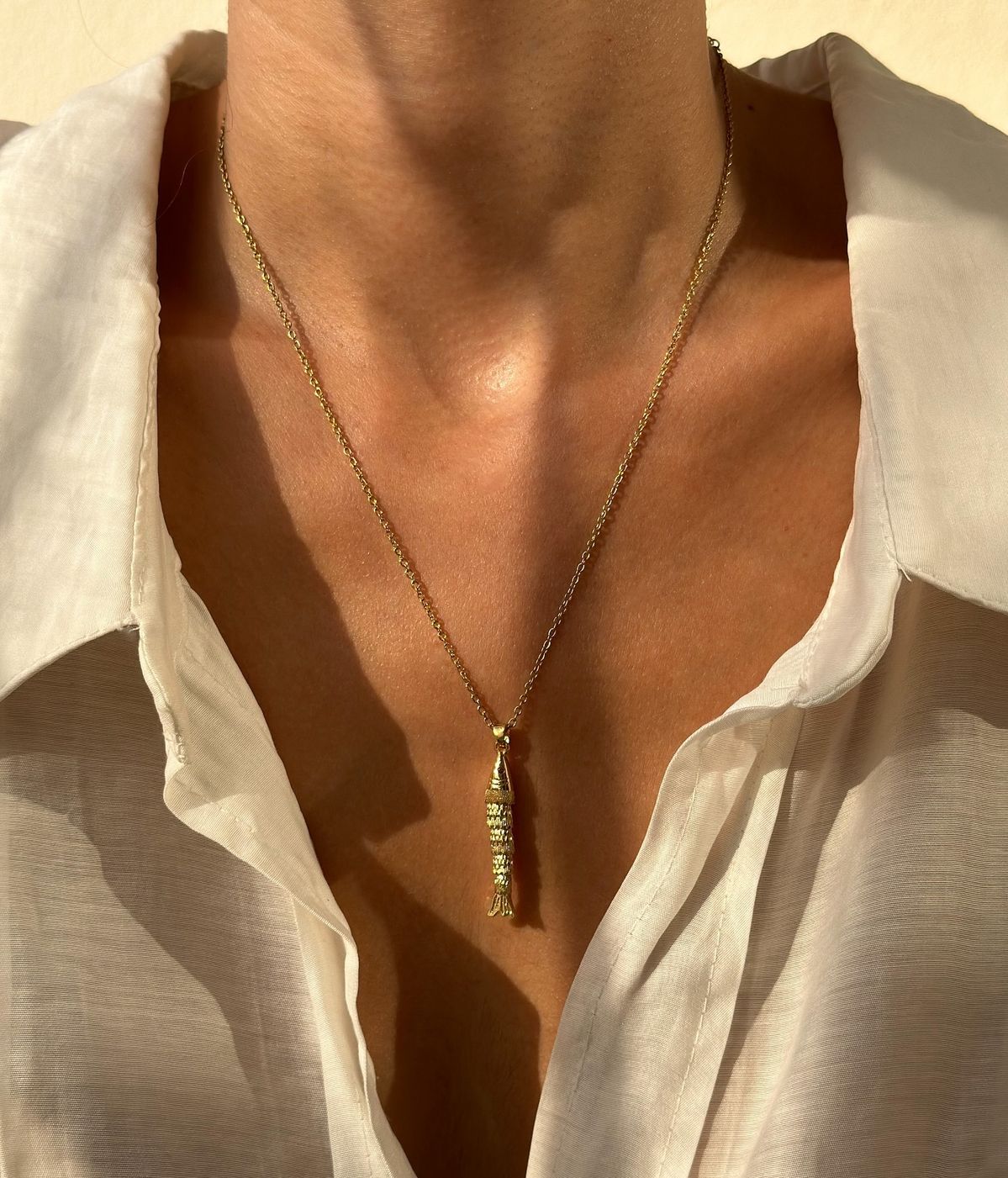 Statement Fish Necklace- Stainless Steel