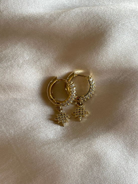 Crystal Star Hoop Earrings
