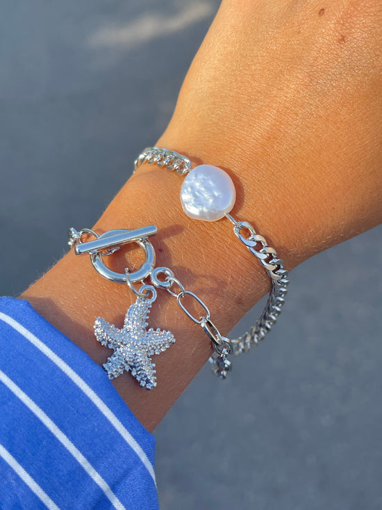 Starfish Pearl Bracelet Stack