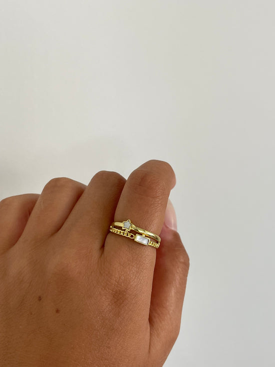 Double Star Gold Plated Ring