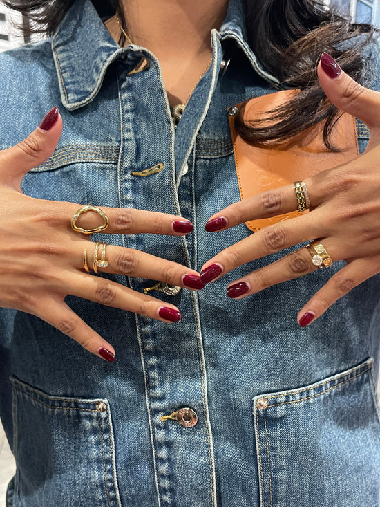 Crystal Stoned Ring- Gold Plated