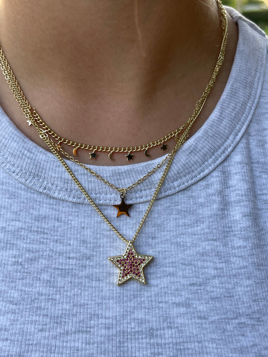 Triple Layered Star Necklace (Gold Plated)