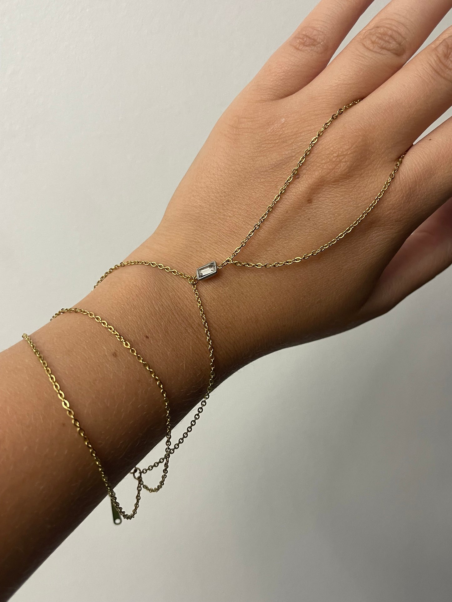 Triple Layered Crystal Hand Chain - Stainless steel & Exclusive