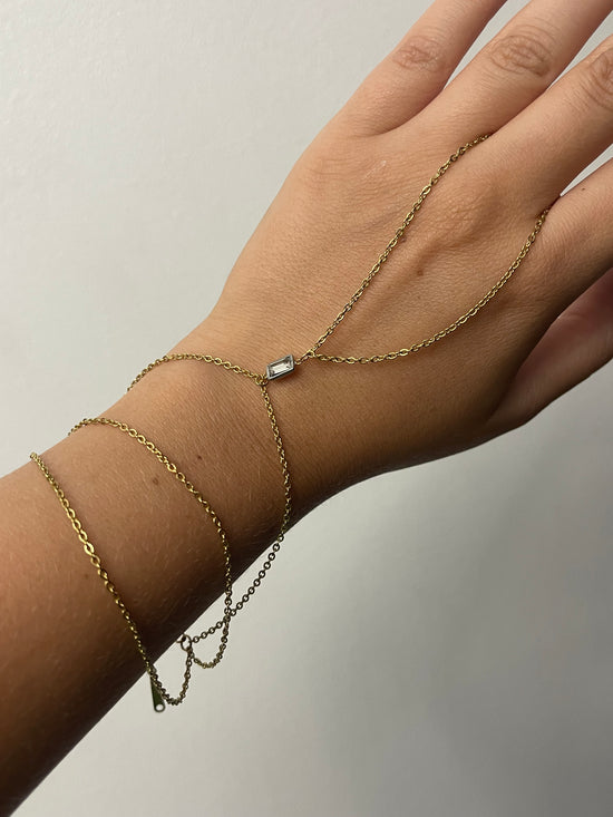 Triple Layered Crystal Hand Chain - Stainless steel & Exclusive