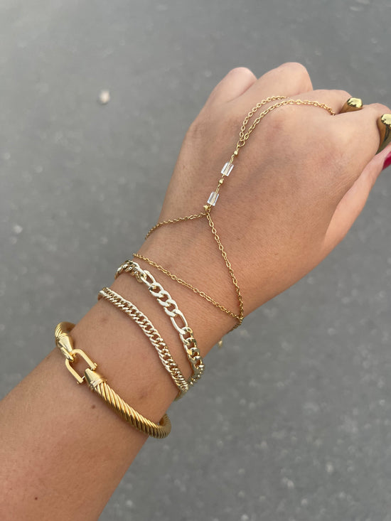 Double Dainty Gold Plated Hand-Chain✨