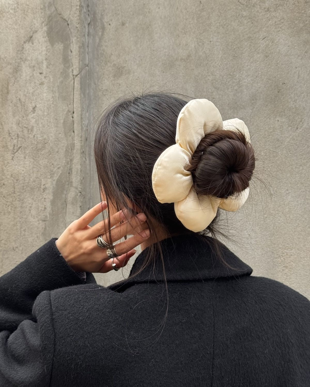 Jumbo Flower Satin Scrunchie