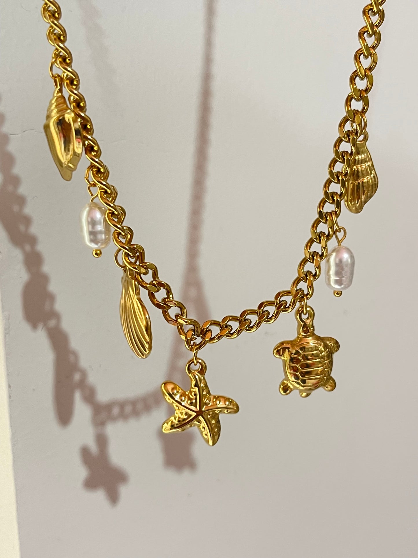 Summer Starfish Charm Necklace- Stainless Steel