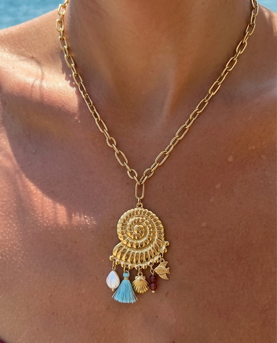 Statement Shell Necklace (Stainless Steel)