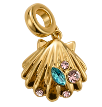 Crystal Shell Charm 2.0- Gold Plated