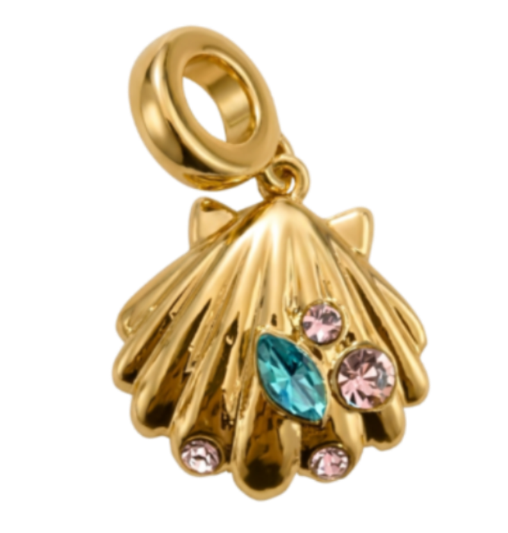 Crystal Shell Charm 2.0- Gold Plated