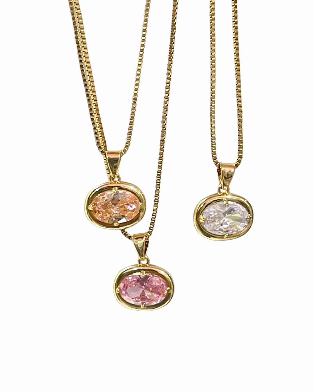 Matching Gemstone Necklace- Stainless Steel