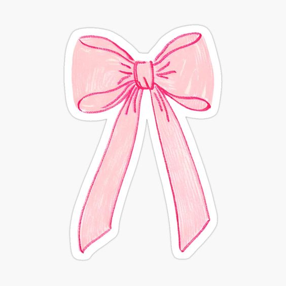 aesthetic coquette pink bow- jumbo sticker