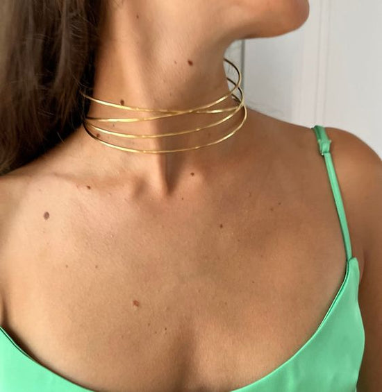 Gold Choker Layered- Stainless Steel