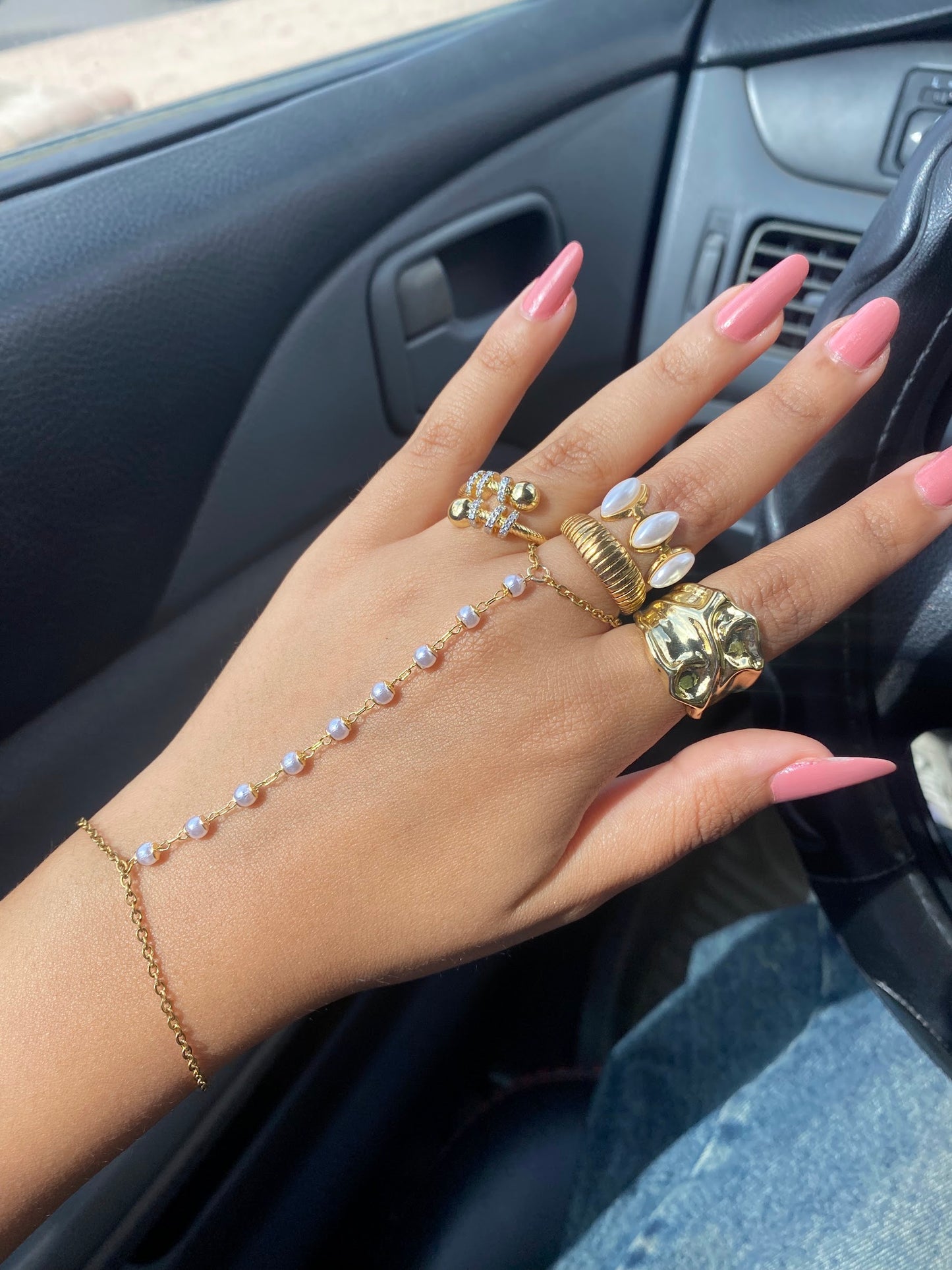 Dainty Pearls Hand Chain